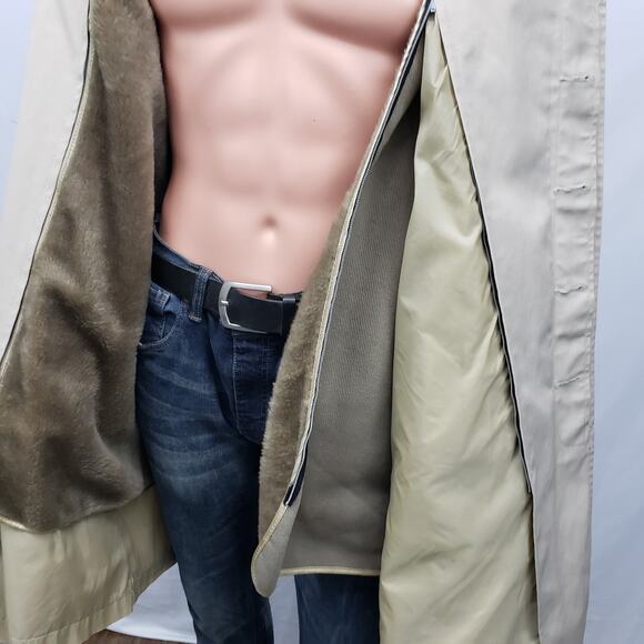 Vintage Clipper Mist All Weather Trench Coat Removable Fur Lined Iconic 44 R - Picture 2 of 11